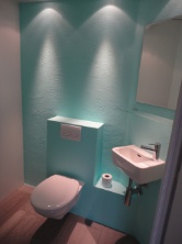 Separates WC - wasserfeste, abwaschbare Latexfarbe statt Plättli 